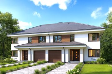  Projekt domu APS 330 wariant 2 dwulokalowy ECO (LUA1661) - projekt domu z pełnym piętrem - Zdjęcie 1