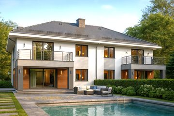  Projekt domu APS 330 wariant 2 dwulokalowy ECO (LUA1661) - projekt domu z pełnym piętrem - Zdjęcie 2