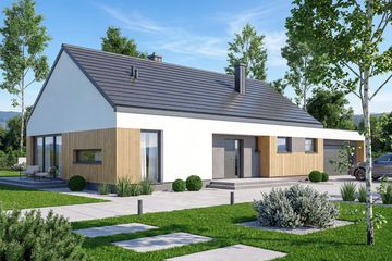 Projekt domu Malwa - parterowy dom o powierzchni 112,83 m², dach dwuspadowy - ujęcie 2