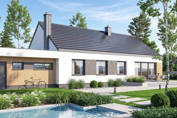 Projekt domu Malwa - parterowy dom o powierzchni 112,83 m², dach dwuspadowy - ujęcie 4