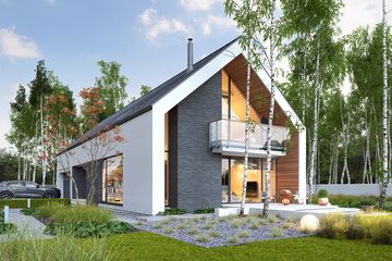  Projekt domu Idealny 1A (WAW1191) - projekt domu parterowego z poddaszem - Zdjęcie 2