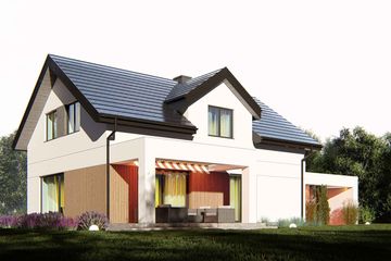 Projekt domu uA333 - parterowy z poddaszem dom o powierzchni 145,30 m², dach dwuspadowy - ujęcie 5