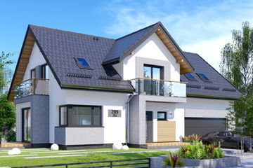  Projekt domu APS 289 + 2G ECO (LUA1673) - projekt domu parterowego z poddaszem - Zdjęcie 1