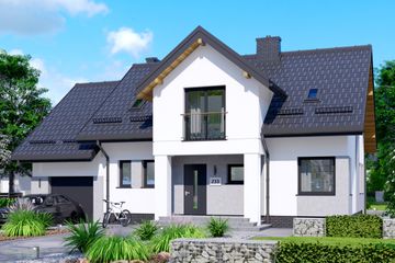  Projekt domu APS 233 ECO (LUA1680) - projekt domu parterowego z poddaszem - Zdjęcie 1