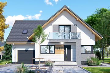  Projekt domu APS 184 NEW ECO (LUA1677) - projekt domu parterowego z poddaszem - Zdjęcie 1