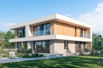  Projekt domu D438A - Zabudowa bliźniacza (WAI1520) - projekt domu z pełnym piętrem - Zdjęcie 1