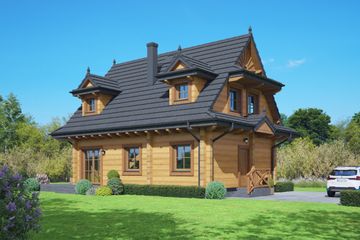  Projekt domu Szyszkowo dw (KRP2825) - projekt domu parterowego z poddaszem - Zdjęcie 1