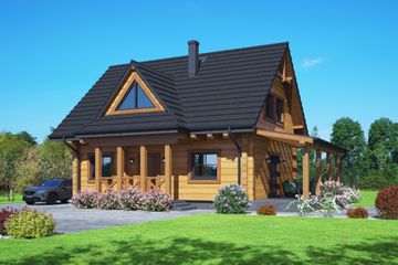  Projekt domu Zawoja dw 8 (KRP2826) - projekt domu parterowego z poddaszem - Zdjęcie 1