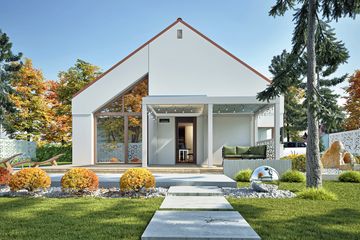 Projekt domu Lena II bez garażu [B] - parterowy dom o powierzchni 106,10 m², dach dwuspadowy - ujęcie 3