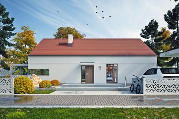 Projekt domu Lena II bez garażu [B] - parterowy dom o powierzchni 106,10 m², dach dwuspadowy - ujęcie 5