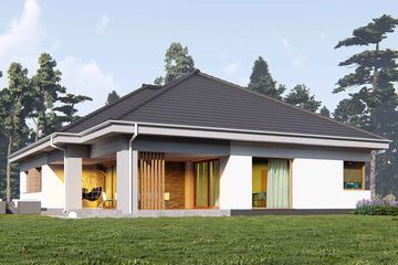 Projekt domu uA463 - parterowy dom o powierzchni 174,60 m², dach wielospadowy - ujęcie 3