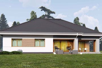 Projekt domu uA463 - parterowy dom o powierzchni 174,60 m², dach wielospadowy - ujęcie 4