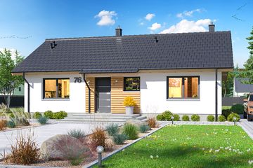  Projekt domu Tracja 9 szkielet drewniany (WOE1215) - projekt domu parterowego - Zdjęcie 1