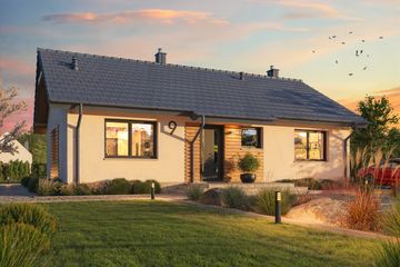  Projekt domu Tracja 9 szkielet drewniany (WOE1215) - projekt domu parterowego - Zdjęcie 1