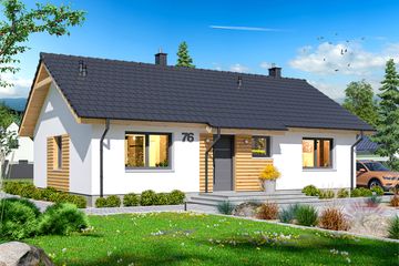  Projekt domu Tracja 9 szkielet drewniany (WOE1215) - projekt domu parterowego - Zdjęcie 2