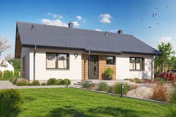  Projekt domu Tracja 9 szkielet drewniany (WOE1215) - projekt domu parterowego - Zdjęcie 5