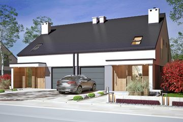  Projekt domu Głuszec III Mode z garażem 1-st. [A-ZBL1] (WRF2480) - projekt domu parterowego z poddaszem - Zdjęcie 1