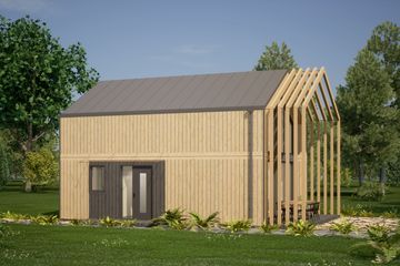  Projekt domu DM15 - wersja drewniana (WAI1535) - projekt domu parterowego z poddaszem - Zdjęcie 3