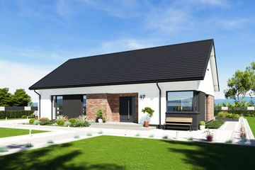 Projekt domu N47-BG - parterowy dom o powierzchni 102,44 m², dach dwuspadowy - ujęcie 2