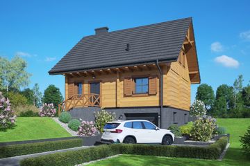  Projekt domu Łącko dw 9 (KRP2829) - projekt domu parterowego z poddaszem - Zdjęcie 1