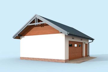 Projekt garażu G354 szkielet drewniany - parterowy dom o powierzchni 48,42 m², dach dwuspadowy - ujęcie 3
