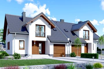  Projekt domu APS 107 wariant 2 (LUA1671) - projekt domu parterowego z poddaszem - Zdjęcie 1