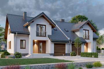  Projekt domu APS 107 wariant 2 (LUA1671) - projekt domu parterowego z poddaszem - Zdjęcie 3