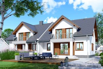  Projekt domu APS 107 wariant 2 (LUA1671) - projekt domu parterowego z poddaszem - Zdjęcie 2