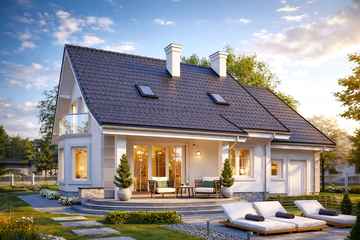  Projekt domu APS 246 paliwo stałe (LUA1692) - projekt domu parterowego z poddaszem - Zdjęcie 1