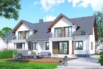  Projekt domu APS 107 dwulokalowy wariant 2 (LUA1670) - projekt domu parterowego z poddaszem - Zdjęcie 2