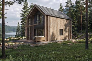 Projekt domu Jaskółka XL 4 - parterowy z poddaszem dom o powierzchni 61,90 m², dach dwuspadowy - ujęcie 7