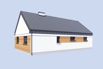 Projekt garażu G362 garaż dwustanowiskowy z pomieszczeniami gospodarczymi - parterowy dom o powierzchni 75,80 m², dach dwuspadowy - ujęcie 4