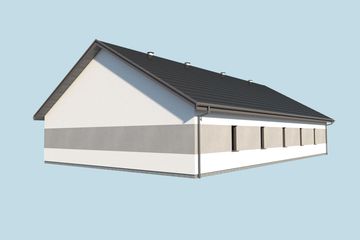 Projekt garażu G349 - parterowy dom o powierzchni 257,77 m², dach dwuspadowy - ujęcie 2