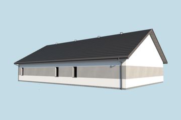 Projekt garażu G349 - parterowy dom o powierzchni 257,77 m², dach dwuspadowy - ujęcie 3