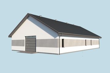 Projekt garażu G349 - parterowy dom o powierzchni 257,77 m², dach dwuspadowy - ujęcie 4