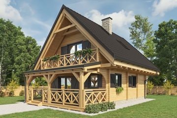  Projekt domu Jutrzenka powiększona z zadaszonym tarasem (KDX1035) - projekt domu parterowego z poddaszem - Zdjęcie 1