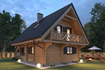  Projekt domu Jutrzenka powiększona z zadaszonym tarasem (KDX1035) - projekt domu parterowego z poddaszem - Zdjęcie 3