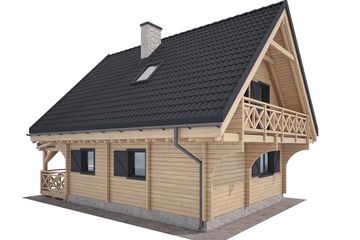  Projekt domu Jutrzenka powiększona z zadaszonym tarasem (KDX1035) - projekt domu parterowego z poddaszem - Zdjęcie 5