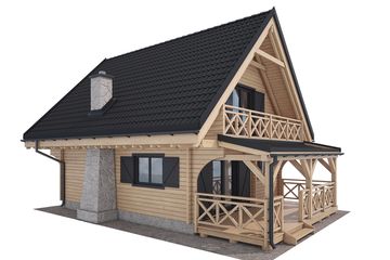  Projekt domu Jutrzenka powiększona z zadaszonym tarasem (KDX1035) - projekt domu parterowego z poddaszem - Zdjęcie 7