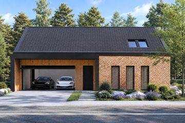 Projekt garażu G-02 - parterowy dom o powierzchni 123,94 m², dach dwuspadowy - ujęcie 2