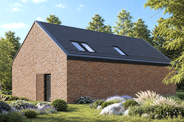 Projekt garażu G-02 - parterowy dom o powierzchni 123,94 m², dach dwuspadowy - ujęcie 3