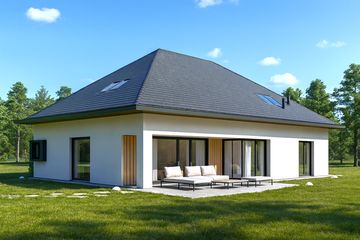  Projekt domu A-166 (PZB1096) - projekt domu parterowego z poddaszem - Zdjęcie 2