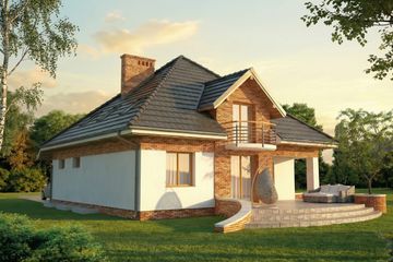  Projekt domu Elegans I PG1 (SLS1163) - projekt domu parterowego z poddaszem - Zdjęcie 2