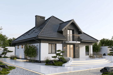 Projekt domu Elegans I PG1 - parterowy z poddaszem dom o powierzchni 138,38 m², dach namiotowy - ujęcie 2