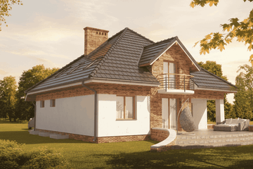  Projekt domu Elegans I PG1 (SLS1163) - projekt domu parterowego z poddaszem - Zdjęcie 2