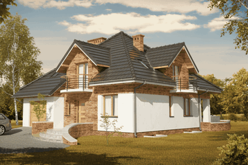  Projekt domu Elegans I PG1 (SLS1163) - projekt domu parterowego z poddaszem - Zdjęcie 3