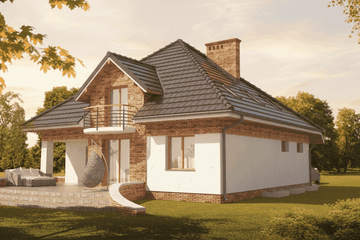  Projekt domu Elegans I PG1 (SLS1163) - projekt domu parterowego z poddaszem - Zdjęcie 4