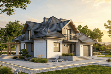 Projekt domu Elegans I PG1 - parterowy z poddaszem dom o powierzchni 138,38 m², dach namiotowy - ujęcie 3