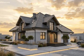 Projekt domu Elegans I PG1 - parterowy z poddaszem dom o powierzchni 138,38 m², dach namiotowy - ujęcie 4
