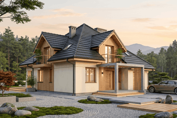 Projekt domu Elegans I PG1 - parterowy z poddaszem dom o powierzchni 138,38 m², dach namiotowy - ujęcie 5